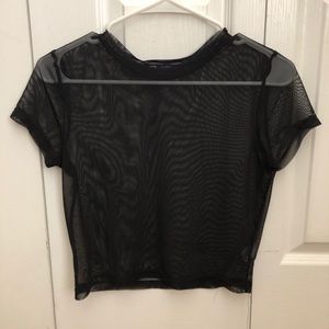 Shear black crop top